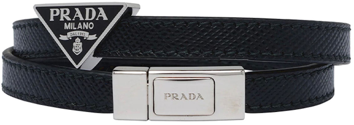 PRADA Gelang Logo Kulit Anak Lembu Hitam 2IB286_053_F0002 Buy PRADA Gelang Logo Kulit Anak Lembu Hitam 2IB286_053_F0002