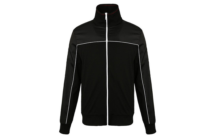 PRADA Black Casual Jacket with White Stripes UJL097-1S8H-F0002