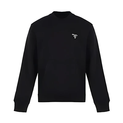 PRADA Black Cotton Crewneck Oversized Pullover Sweatshirt UJL187-1YYB-F0806