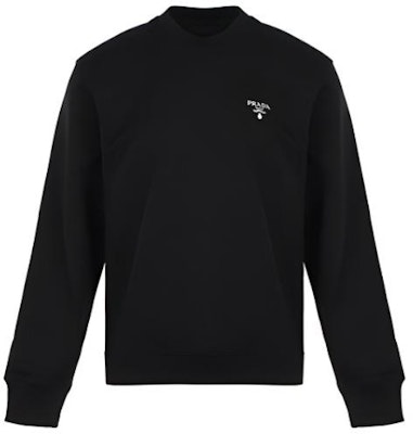 PRADA Baju Sejuk Oversized Crewneck Kapas Hitam UJL187-1YYB-F0806 Order PRADA Baju Sejuk Oversized Crewneck Kapas Hitam UJL187-1YYB-F0806
