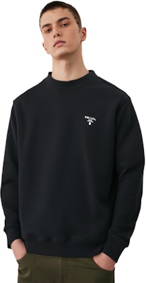 PRADA Baju Sejuk Oversized Crewneck Kapas Hitam UJL187-1YYB-F0806 Purchase PRADA Baju Sejuk Oversized Crewneck Kapas Hitam UJL187-1YYB-F0806