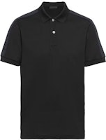 PRADA Black Cotton Knit Short Sleeve Polo Shirt UJN612-1VNY-F0002-S-201 PRADA Black Cotton Knit Short Sleeve Polo Shirt UJN612-1VNY-F0002-S-201