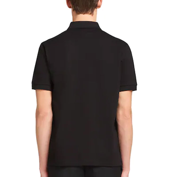 Shop 普拉达黑色棉质针织短袖POLO衫 UJN612-1VNY-F0002-S-201