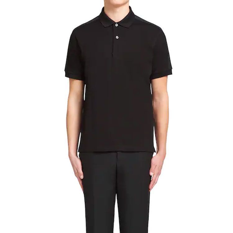 Purchase 普拉达黑色棉质针织短袖POLO衫 UJN612-1VNY-F0002-S-201