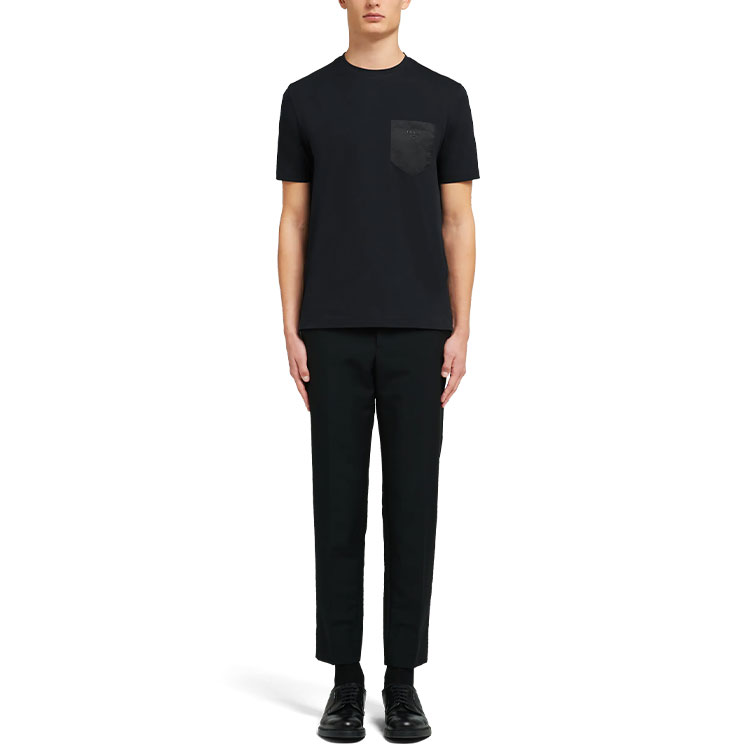 PRADA Black Crew Neck Stretch Cotton Pocket T-Shirt. UJN587-1UOQ-F0806-S-192 圖 3
