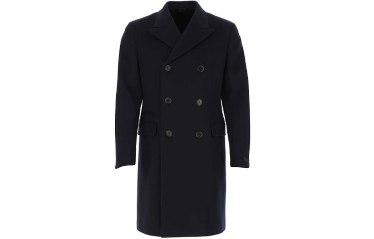 PRADA Black Double-Breasted Cashmere Fitted Coat UC448CS2021W2Z-F0002