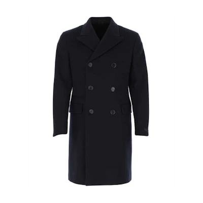 PRADA Black Double-Breasted Cashmere Fitted Coat UC448CS2021W2Z-F0002