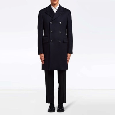 PRADA Black Double-Breasted Cashmere Fitted Coat UC448CS2021W2Z-F0002 Shop PRADA Black Double-Breasted Cashmere Fitted Coat UC448CS2021W2Z-F0002