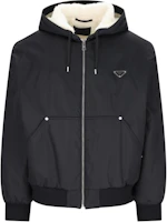 Prada Black Hooded Logo Long-Sleeve Zipper Jacket SGC5851WQ8-F0002 Prada Black Hooded Logo Long-Sleeve Zipper Jacket SGC5851WQ8-F0002