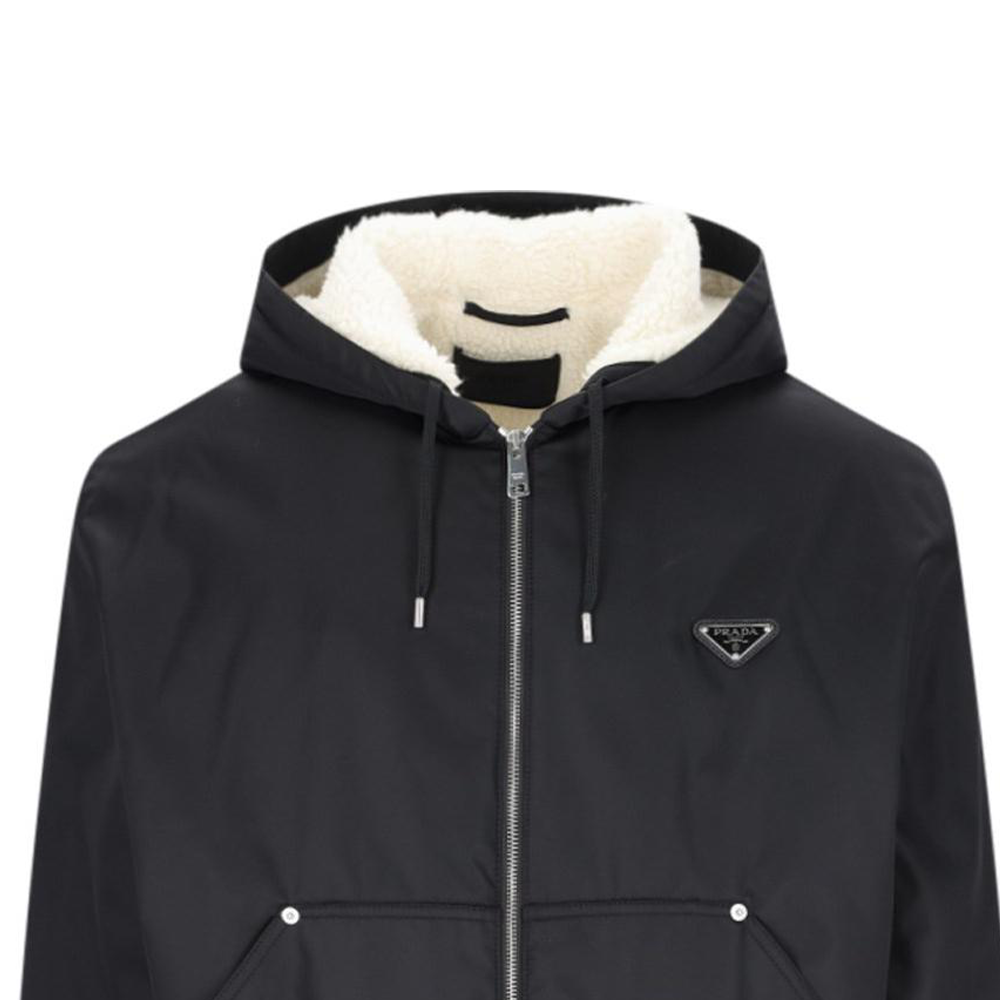 Details for Prada 黑色连帽logo长袖拉链夹克 SGC5851WQ8-F0002