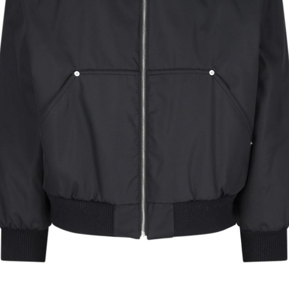 Sizing Prada 黑色连帽logo长袖拉链夹克 SGC5851WQ8-F0002