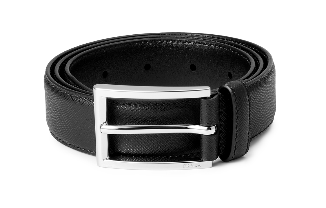 Order PRADA Black Leather Belt with Buckle for Men, 3cm Wide 2CC001-053-F0002
