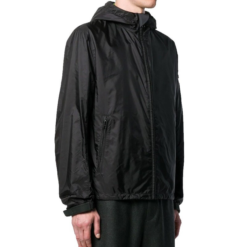 Details for PRADA Black Logo Hooded Jacket SGB119-Q04-F0002