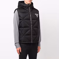 Details for PRADA 黑色連帽印花羽絨背心. SGB804-1WQ8-F0002