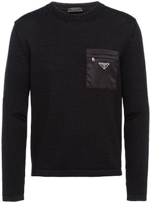 プラダ ブラック ロゴプリント ウール ニット セーター クルーネック 長袖 UMB049-1W4X-F0002-S-202 Buy プラダ ブラック ロゴプリント ウール ニット セーター クルーネック 長袖 UMB049-1W4X-F0002-S-202