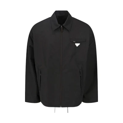 Prada Black Logo Zip-Up Casual Loose-Fit Long Sleeve Jacket SGN889-U43-F0002-S-232