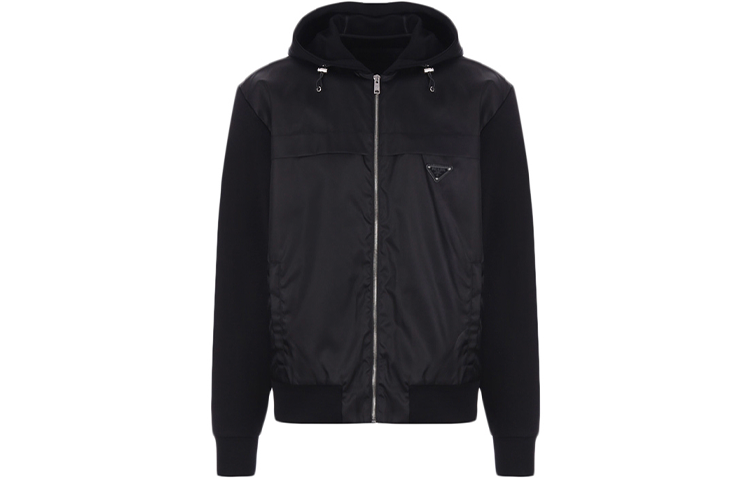Order PRADA Black Logo Zip-Up Hooded Jacket. UJL070-1R4H-F0806-S-202