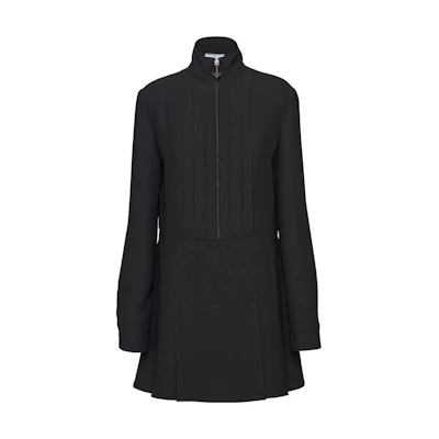 PRADA Black Long-Sleeve High-Neck Zipper Mini Dress. P3K42S2321V74-F0002