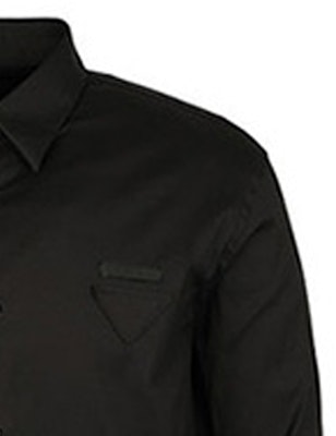 Camisa PRADA Negra Manga Larga de Mezcla de Algodón Elástico. UCN259-F62-F0002 Sizing Camisa PRADA Negra Manga Larga de Mezcla de Algodón Elástico. UCN259-F62-F0002