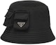 Order PRADA Black Metal Logo Bucket Hat for Men. 2HC3502DMI