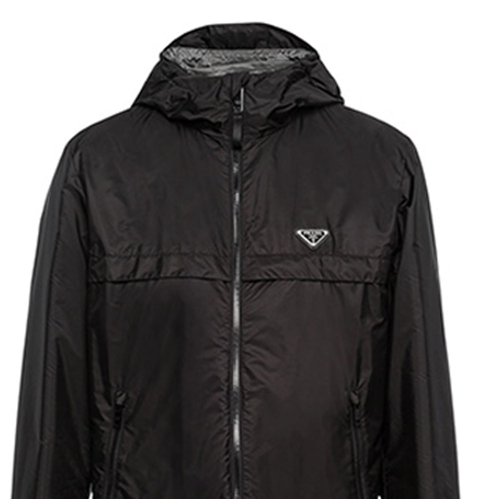 Sizing PRADA Black Minimalist Recycled Nylon Sports Jacket SGB460-1WQ9-F0N5A-S-202