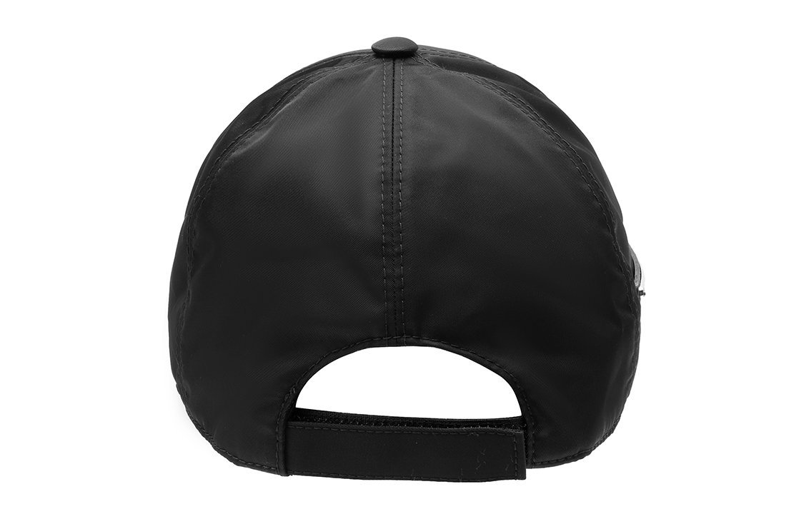 Shop PRADA Black Nylon Baseball Cap with Side Triangle Logo Unisex. 2HC2742DMI-F0002