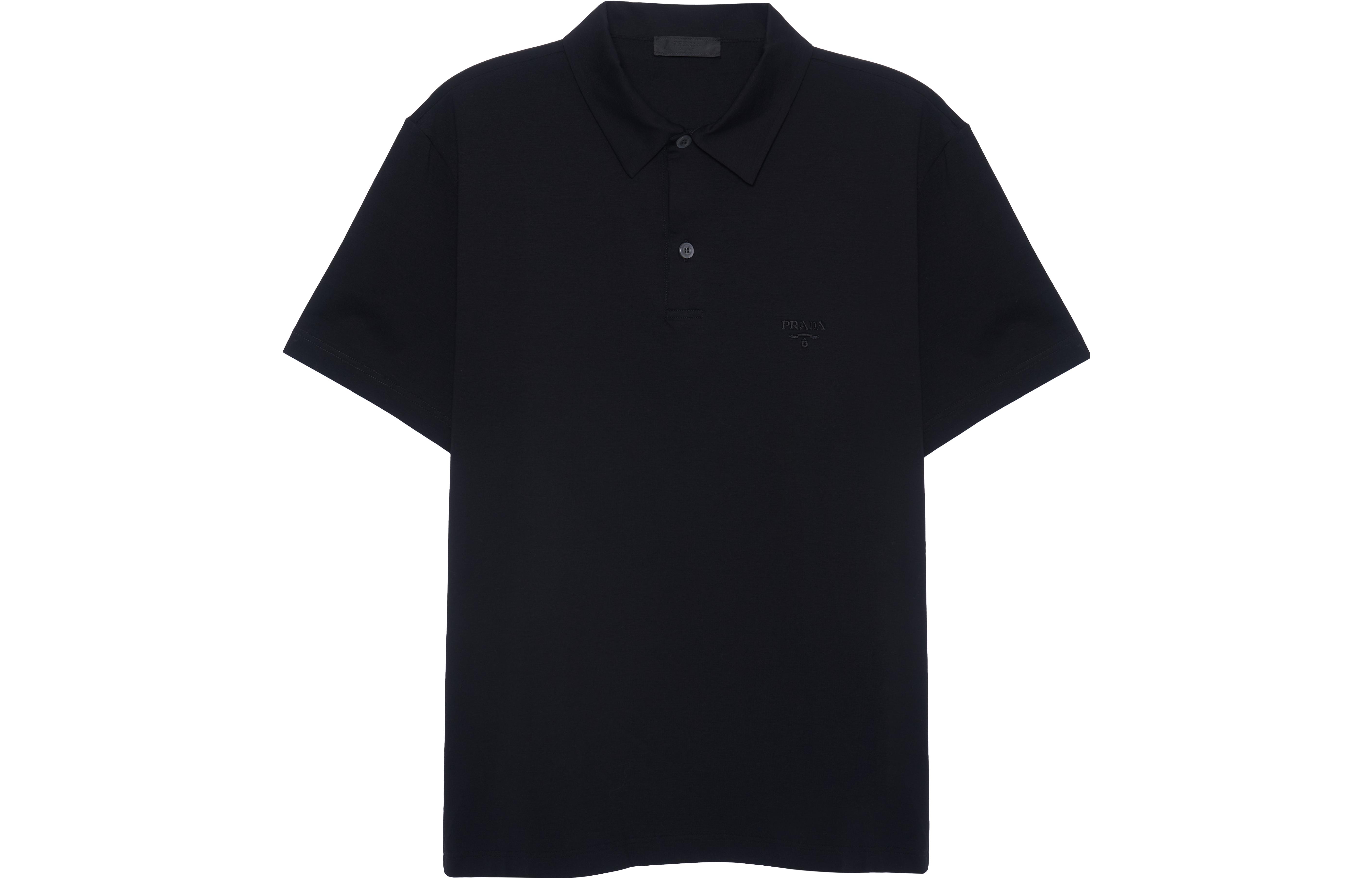 Order PRADA 黑色刺绣标志领 Polo 衫 UJN664-1UOR-F0002-S-202