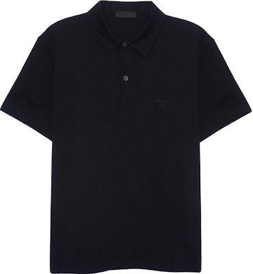 PRADA 黑色刺绣标志领 Polo 衫 UJN664-1UOR-F0002-S-202 Order PRADA 黑色刺绣标志领 Polo 衫 UJN664-1UOR-F0002-S-202