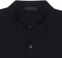 Shop PRADA 黑色刺繡Logo領口POLO衫 UJN664-1UOR-F0002-S-202