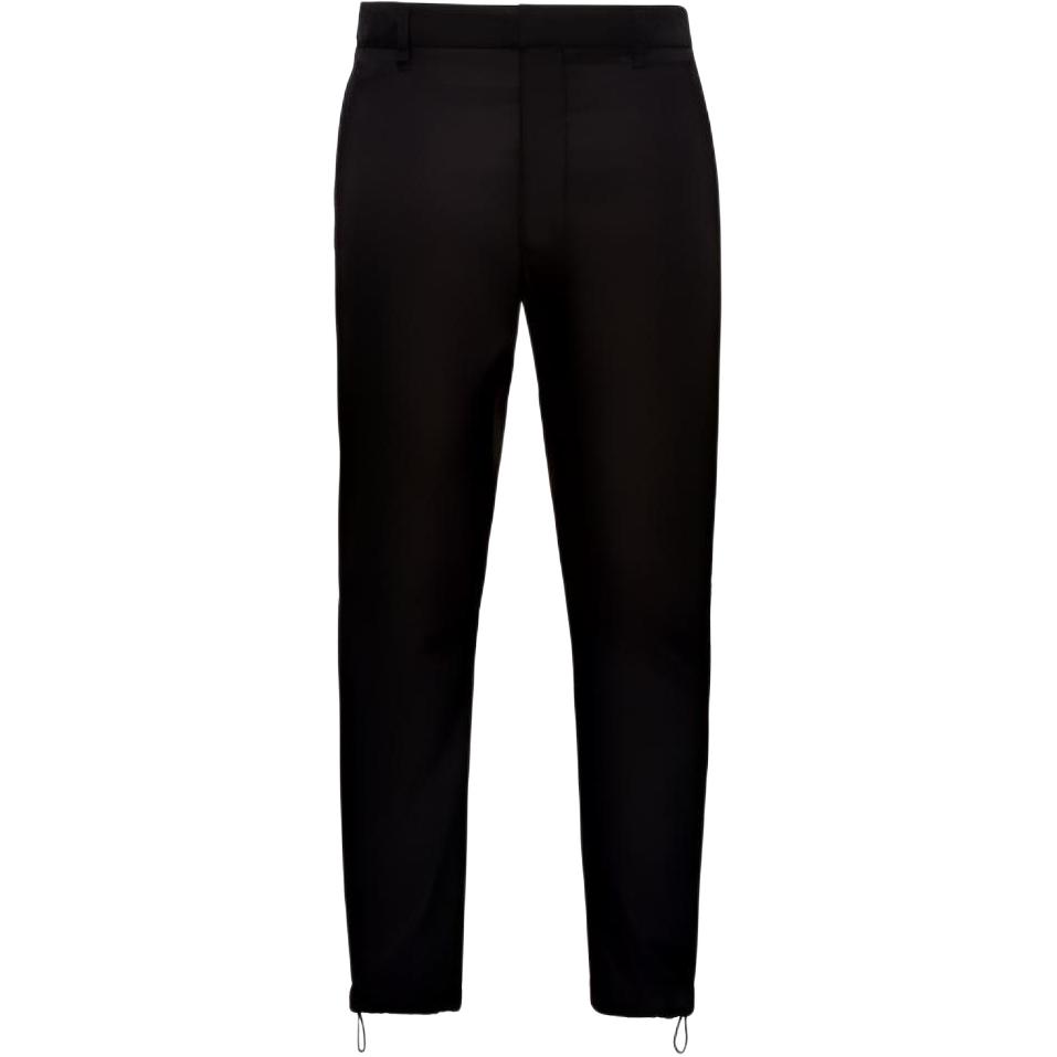 PRADA Black Relaxed Fit Solid Triangle Enamel Logo Casual Pants SPH66S2021WQ8-F0002