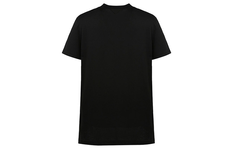 Lookbook プラダ ブラック ラウンドネック 半袖 Tシャツ UJM492-ILK-F0002