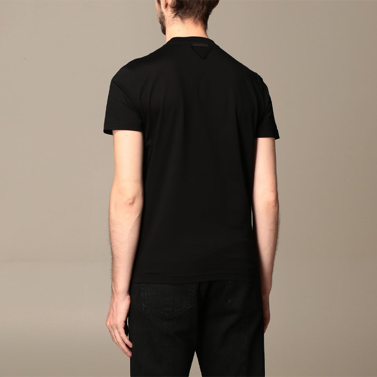 Details for プラダ ブラック ラウンドネック 半袖 Tシャツ UJM492-ILK-F0002