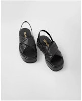 (Women) Prada Quilted Leather Slingback Sandals 1XZ749_038_F0002_F_035 'Black' 1XZ749038F0002F035 (Women) Prada Quilted Leather Slingback Sandals 1XZ749_038_F0002_F_035 'Black' 1XZ749038F0002F035