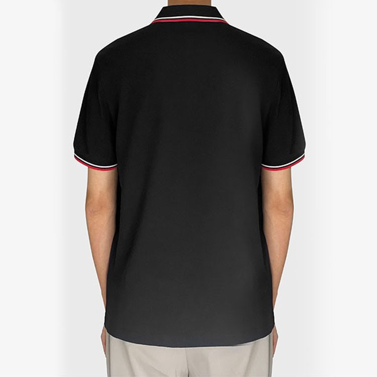 Purchase 普拉达黑色短袖POLO衫带标志条纹领 SJN256-322-F0AA9