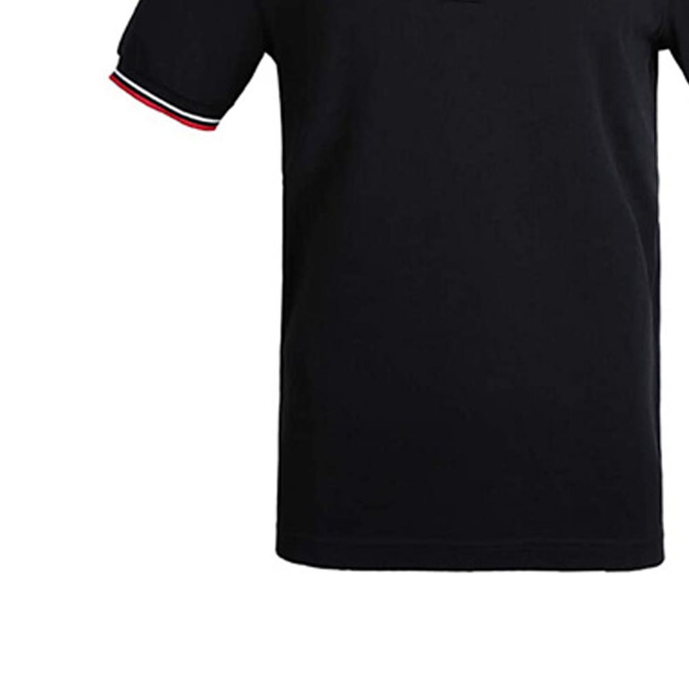 Shop 普拉达黑色短袖条纹装饰POLO衫 SJJ887-322-F0AA9