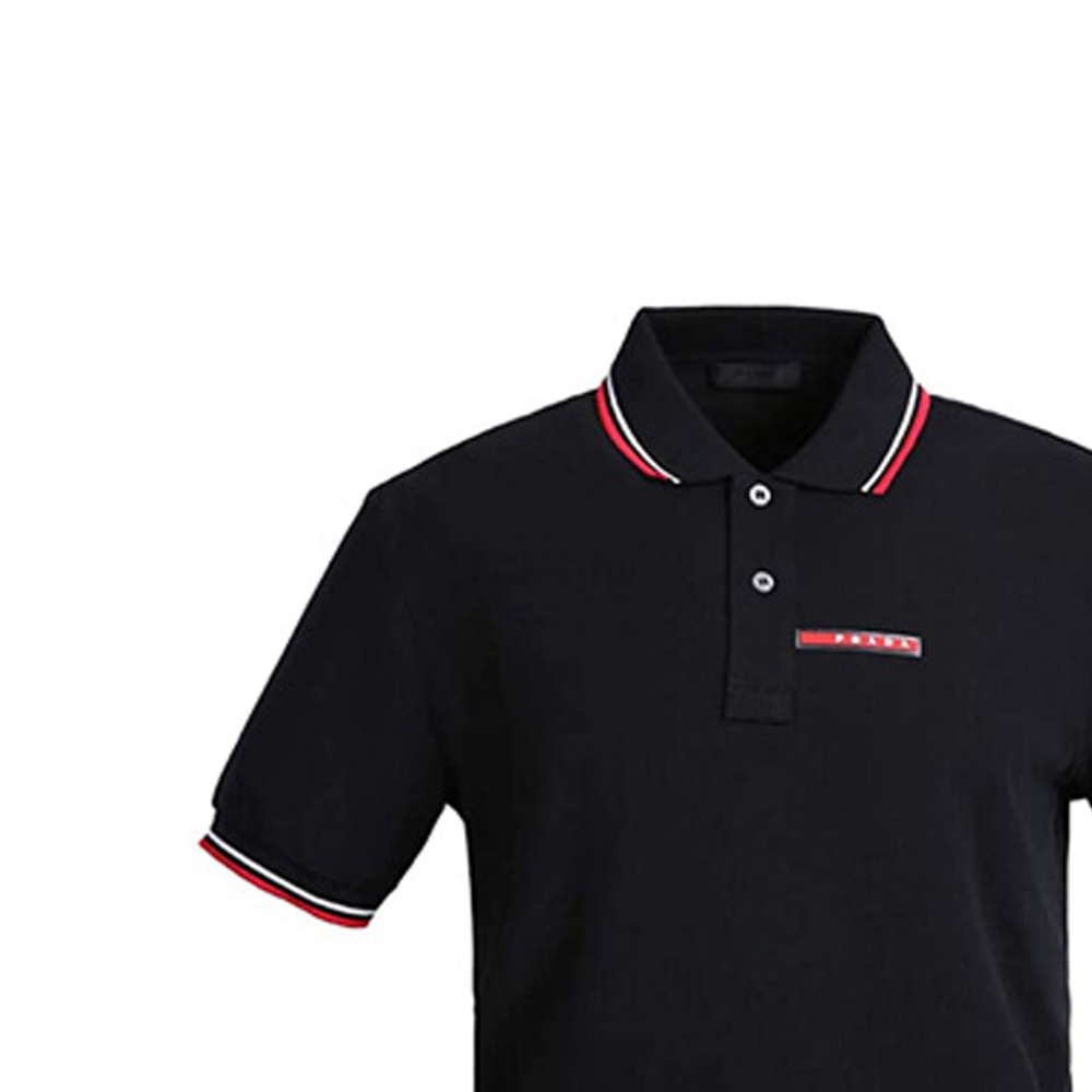 Details for 普拉达黑色短袖条纹装饰POLO衫 SJJ887-322-F0AA9