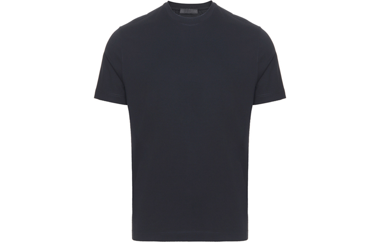 Order 프라다 블랙 슬림핏 남성용 크루넥 티셔츠 UJM564-710-F0002-S-092