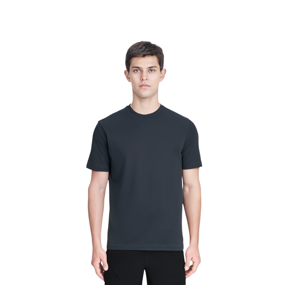 Shop 프라다 블랙 슬림핏 남성용 크루넥 티셔츠 UJM564-710-F0002-S-092