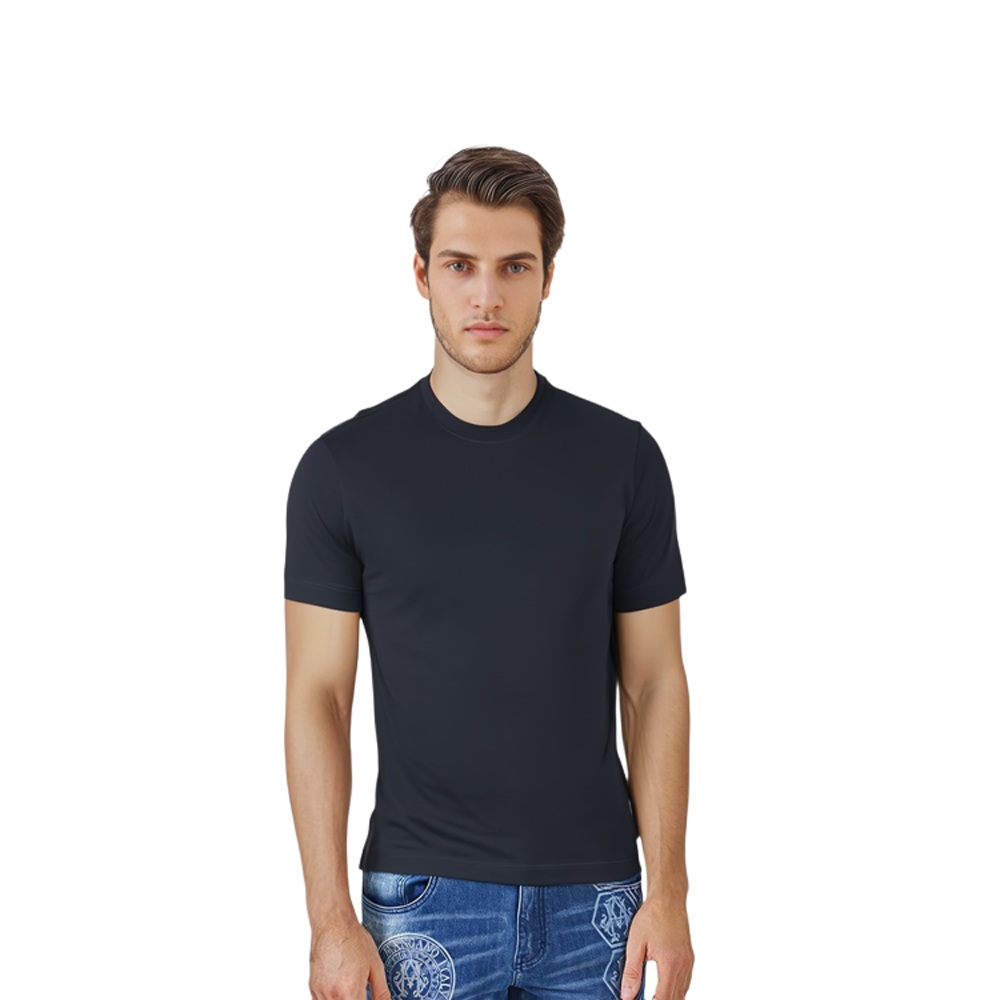 Purchase 프라다 블랙 슬림핏 남성용 크루넥 티셔츠 UJM564-710-F0002-S-092