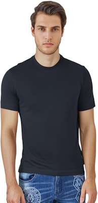 프라다 블랙 슬림핏 남성용 크루넥 티셔츠 UJM564-710-F0002-S-092 Purchase 프라다 블랙 슬림핏 남성용 크루넥 티셔츠 UJM564-710-F0002-S-092