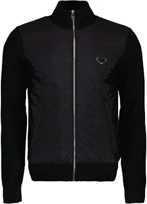 Prada Black Solid Color Logo Stand Collar Long Sleeve Jacket UMG116-U98-F0002 Order Prada Black Solid Color Logo Stand Collar Long Sleeve Jacket UMG116-U98-F0002