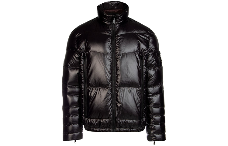 Order PRADA Black Solid Color Zip-Up Down Jacket with Stand Collar. SGB531-1IE0-F0803