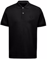 PRADA Black Solid Cotton Straight Fit Short Sleeve Polo Shirt UJN444-XGS-F0002-S-181 PRADA Black Solid Cotton Straight Fit Short Sleeve Polo Shirt UJN444-XGS-F0002-S-181