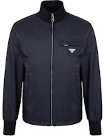 Prada Black Solid Logo Zip-Up High Collar Jacket SGB346Q04-F0002 Prada Black Solid Logo Zip-Up High Collar Jacket SGB346Q04-F0002