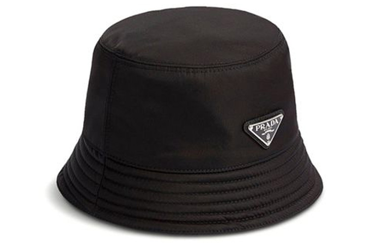 Order Sombrero de Cubo PRADA Negro de Tela Sarga con Logo Triángulo para Hombre. 2HC137-2DXI-F0002