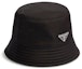 Order Sombrero de Cubo PRADA Negro de Tela Sarga con Logo Triángulo para Hombre. 2HC137-2DXI-F0002
