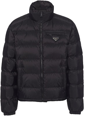 PRADA Black Winter Down Jacket with Zipper & Stand Collar. SGB702-1YFD-F0002-S-202 Order PRADA Black Winter Down Jacket with Zipper & Stand Collar. SGB702-1YFD-F0002-S-202