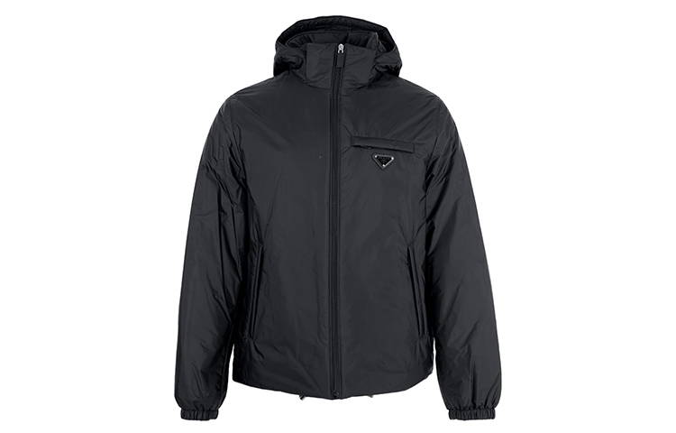 Order PRADA Black Winter Puffer Jacket Hoodie Long Sleeve Zipper SGN9551WQ9-F0002