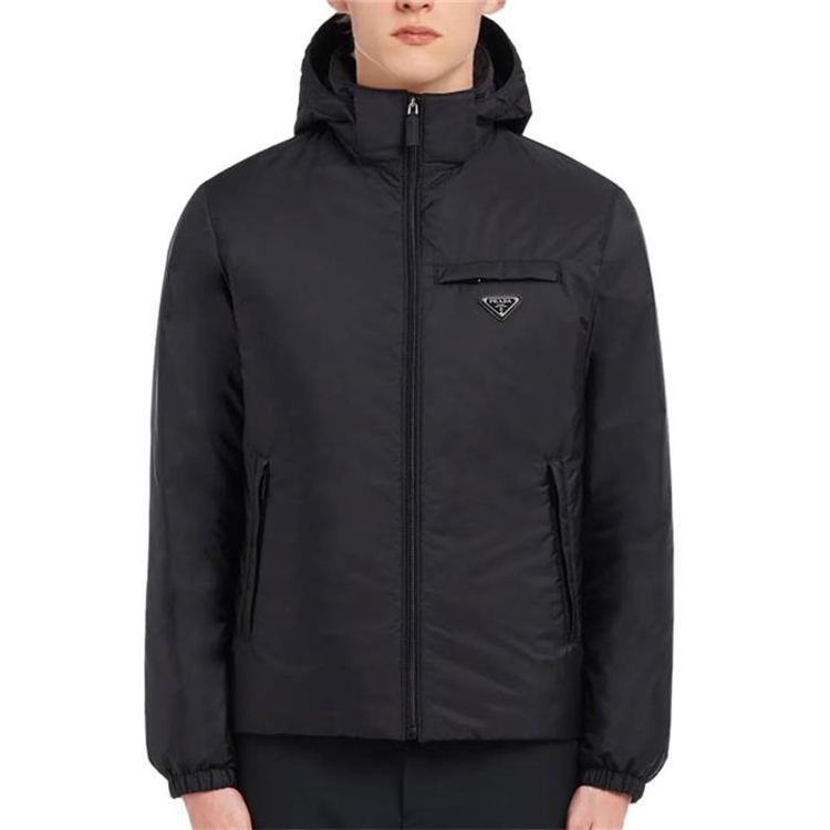 Sizing PRADA Black Winter Puffer Jacket Hoodie Long Sleeve Zipper SGN9551WQ9-F0002