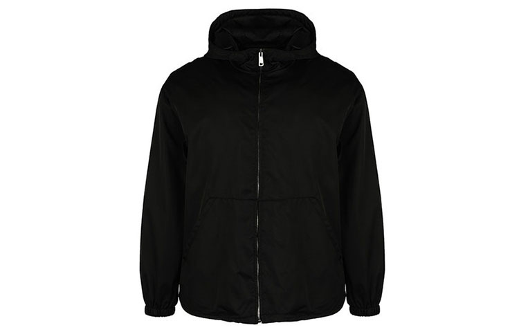 PRADA Black Zip-Up Hooded Jacket SGB481-1WQ8-F0002
